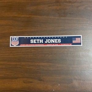 Seth Jones Team USA Game Used Name Plate