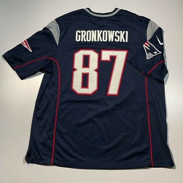 Rob Gronkowski 87 New England Patriots NFL Nike XL Blue Shirt 