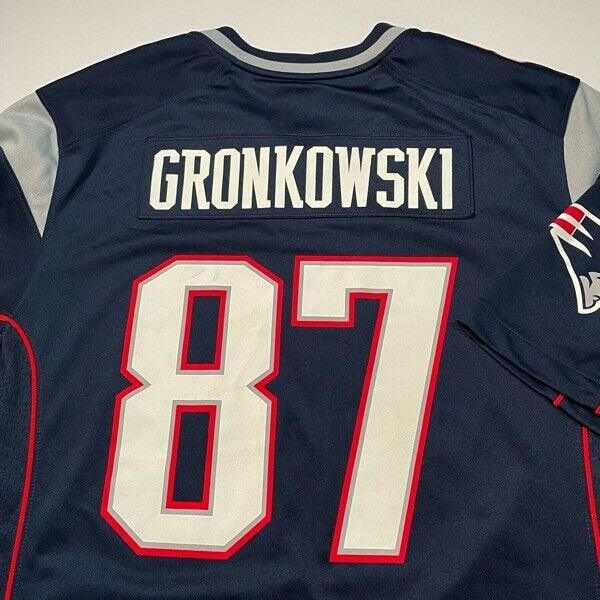 Rob Gronkowski New England Patriots Nike Onfield Jersey Men's Large  Blue 87