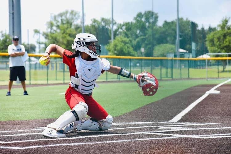 White Used Intermediate Easton Catcher's Combo