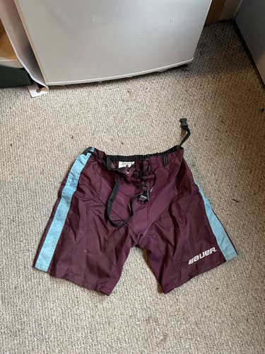 Maroon/Baby Blue Stripe Sr. Large Bauer Pant Shell (Used)