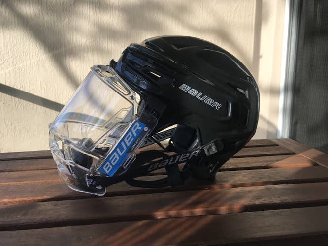 Black Used Medium Bauer Re-Akt 150 Helmet Pro Stock