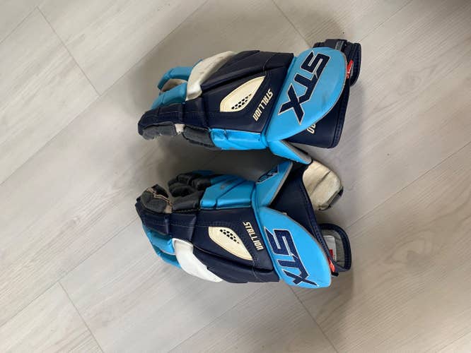 Blue Used Player's STX 13" Stallion 500 Lacrosse Gloves