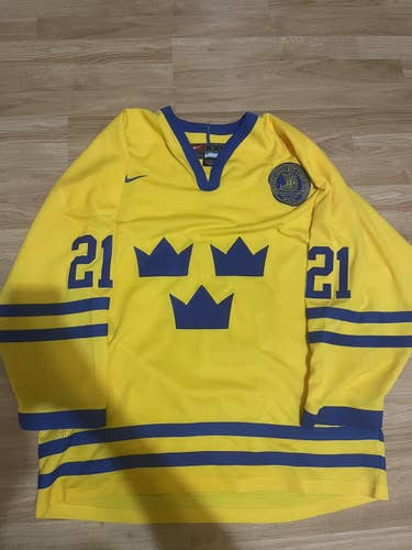 Nike Peter Forsberg Team Sweden Yellow Hockey Jersey Avalanche NHL IIHF XXL