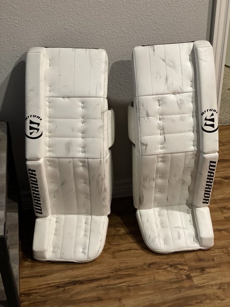 White Used 32" Warrior Ritual G3 Classic Pro Goalie Leg Pads