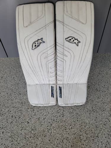 White Used 34" Brian's OPTiK  Goalie Leg Pads