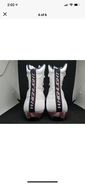 White Adult New Men's Size 9.5 (Women's 10.5) Molded Cleats Under Armour Low Cut