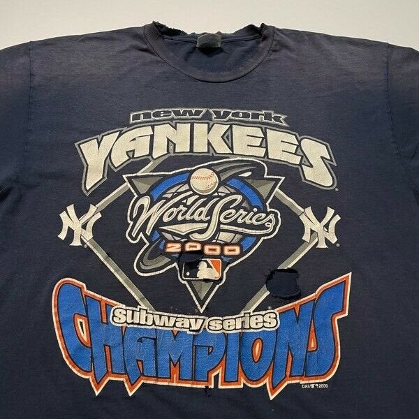 New York Yankees T Shirt Mens XL Blue MLB Baseball 2000 Subway Series Jeter  NYY