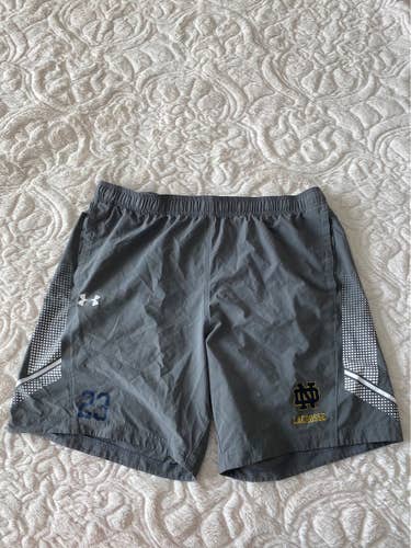 Notre Dame Team Issued 23 Gray XXL Armour Shorts