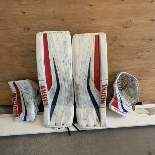 White Used 33" Regular Ventus SLR Pro Stock Goalie Full Set