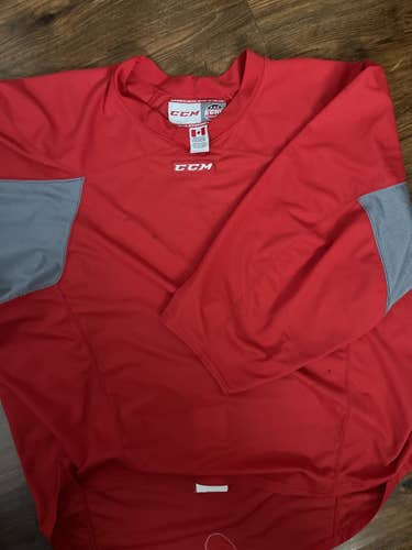 Red Used 58G+ Goalie Cut CCM Pro Stock Jersey