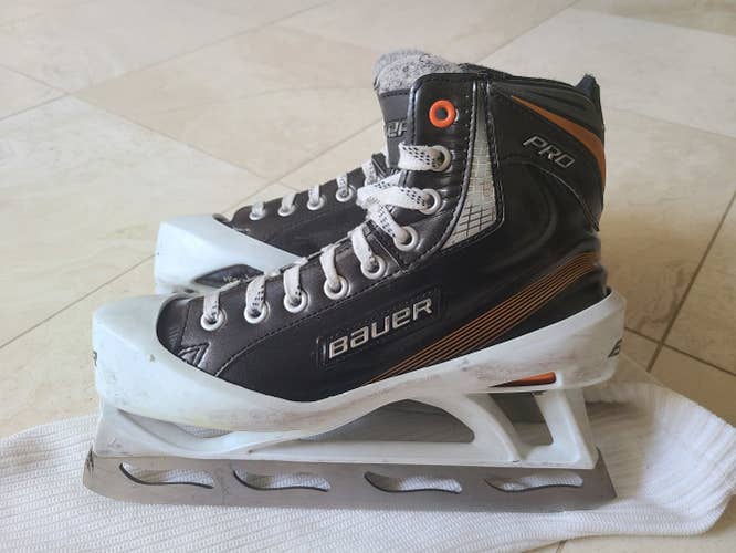 Used Senior Bauer Pro Hockey Goalie Skates Regular Width Size 7