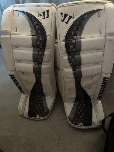 White Senior 33" Warrior  Swagger Goalie Leg Pads