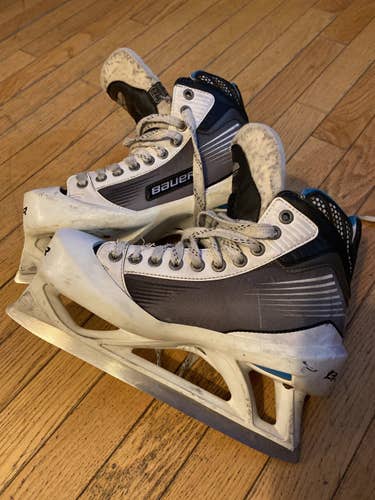 Senior Used Bauer Reactor 4000 Hockey Goalie Skates Regular Width Size 7.5