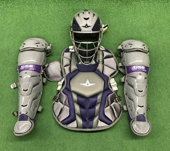 All Star System 7 Axis Youth 10-12 Catchers Gear Set - Graphite Purple