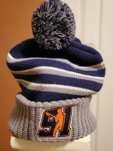 Team 91 STRIPED GRY/NAVY winter hat OSFA
