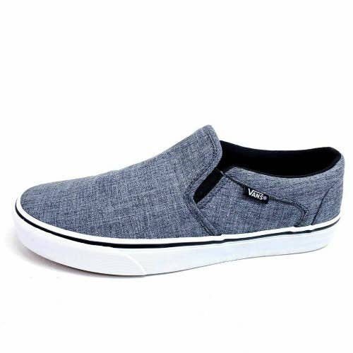 Vans Mens 8 Classic Skate Shoes Gray White Heathered Low Top Slip On EUR 40.5