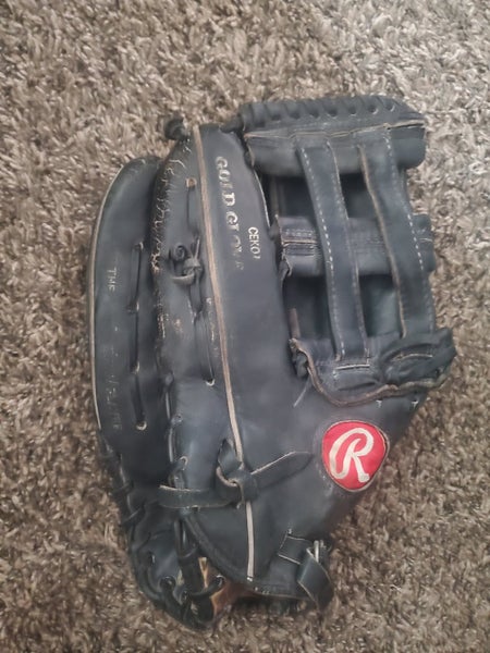Black Used Adult Rawlings Outfield Left Hand Throw Player Preferred Baseball Glove 13"