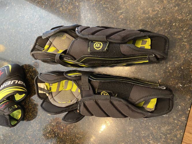 Warrior QX pro shin pads, And bauer 2.9 elbow pads