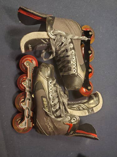 Junior Used Bauer Inline Skates Regular Width Size 2