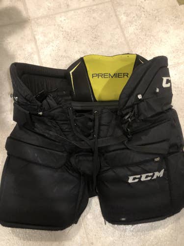 Black Senior Used Large CCM Premier Pro Hockey Goalie Pants