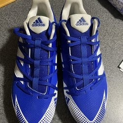 Blue  Molded Cleats Adidas Adizero Afterburner