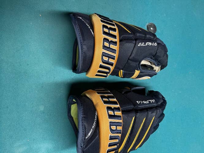Blue and Yellow Junior Warrior 12" Alpha Pro Gloves