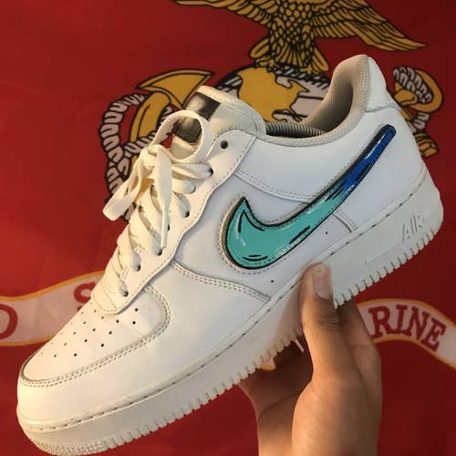 Custom Air Force 1’s with custom swooshes