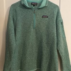 Patagonia Woman Better Sweater 1/4 Zip Fleece Pullover- Size XL, Color- Green