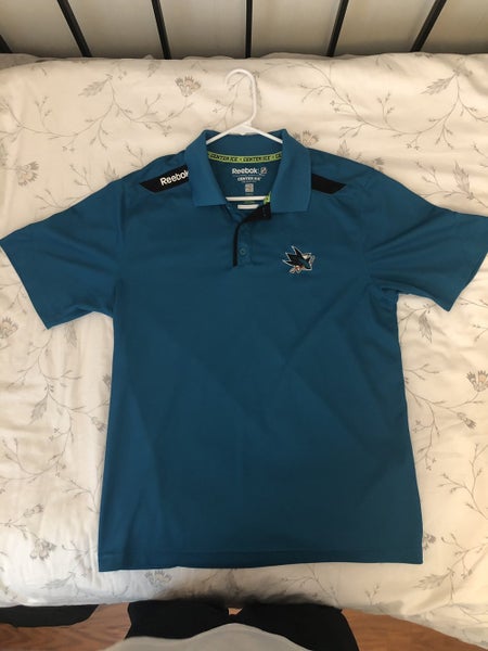 San Jose Sharks NHL Hockey Polo Golf Shirt Mens Medium M Short Sleeve Polo