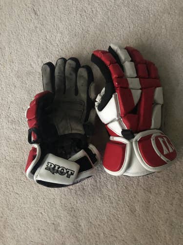 Red Used Warrior 13" Riot Lacrosse Gloves