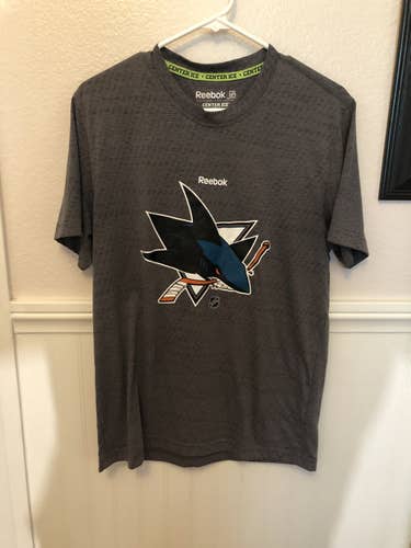 Brand New Medium Reebok Player Issued San Jose Sharks Dry Fit Shirt