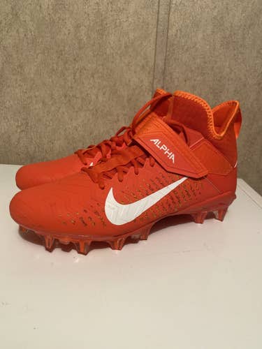 New Nike Alpha Menace Pro 2 Mid Football Cleats Orange Size 11