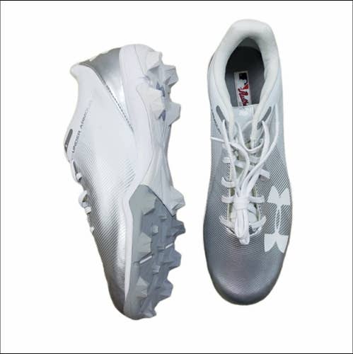 White Used Adult Men's Size 8.5 (Women's 9.5) Leadoff Cleats Under Armour Low Cut