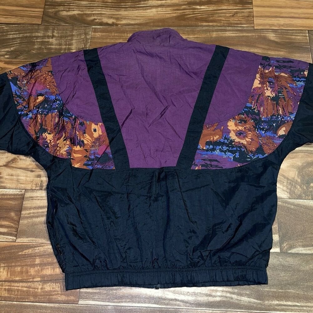 Lined Zip Windbreaker Jacket Purple 