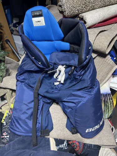 Blue  Florida Panthers Large Bauer Pro Stock Hockey Pants