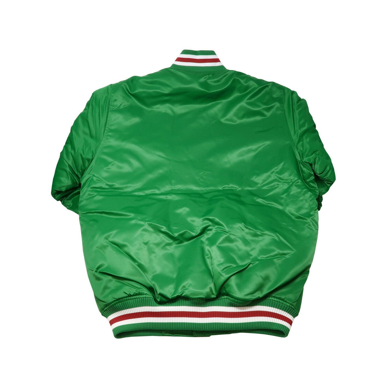 Men's Satin Varsity Jacket - Green/White / XXXL | mnml
