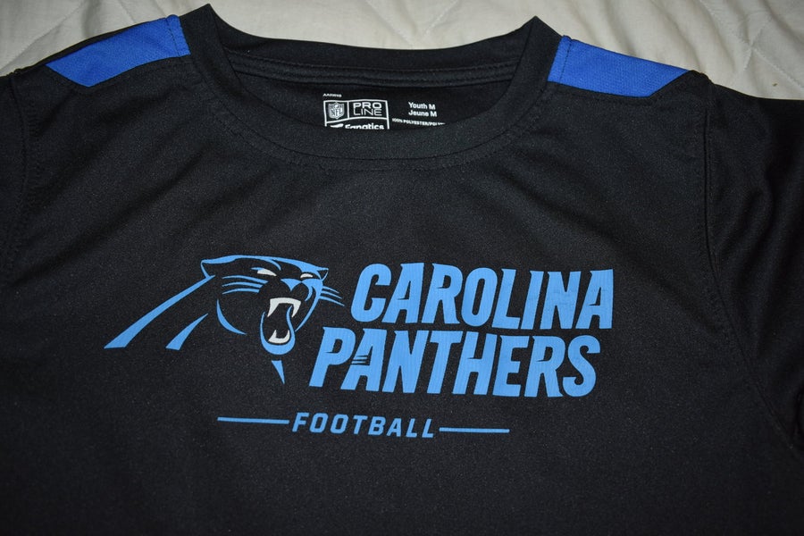 NFL Pro Line CAROLINA PANTHERS Football Shirt, Black/Blue, Youth