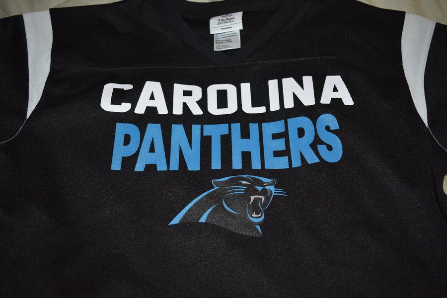 NFL Pro Line CAROLINA PANTHERS Football Shirt, Black/Blue, Youth Medium