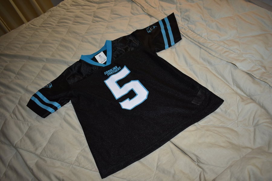 NFL Team Carolina Panthers #5 Teddy Bridgewater Football Jersey, Black.  Youth Large