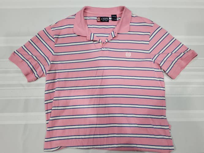 Pink/White/Blue Adult Men's Used XL Chaps Golf Shirt