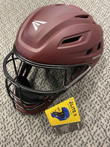 Easton Elite X Maroon large catch helmet