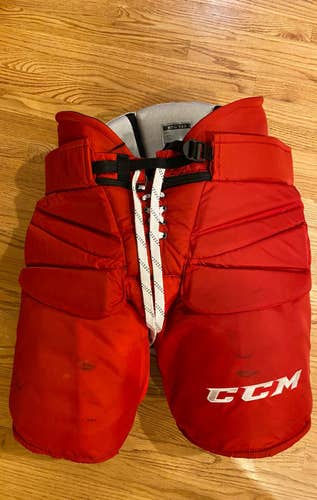 Red Senior Medium CCM Pro Stock HPG 14A Hockey Goalie Pants