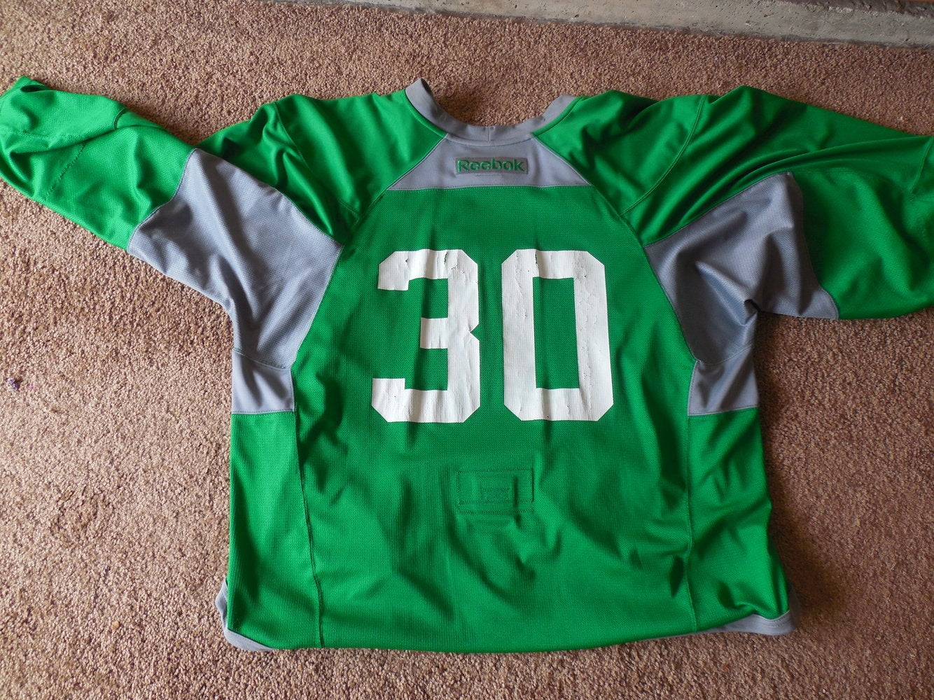 Used Kelly Green Chicago Freeze Practice Jersey, Goalie Cut