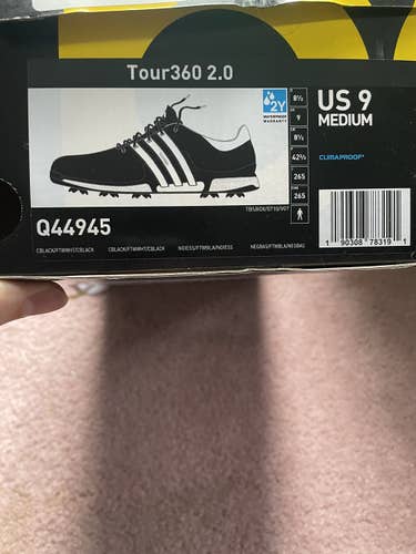 Black Men's Size 9.0 (Women's 10) Adidas Tour 360 Golf Shoes