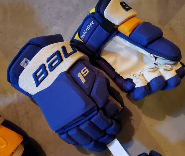 Blues Heritage Used Senior Bauer Supreme 1S Gloves 14" Pro Stock