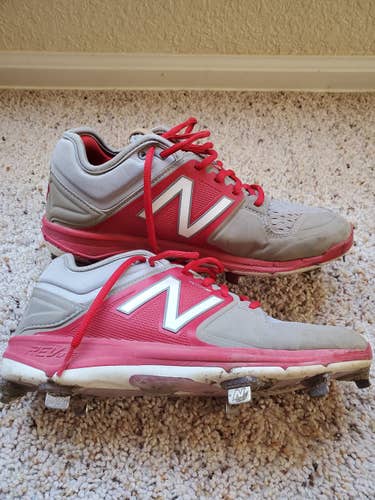 Red Used Youth Kid's Size 7.0 (Women's 8.0) Metal New Balance High Top