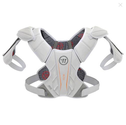 New Medium Warrior Burn Hitman Lacrosse Shoulder Pads White Lax