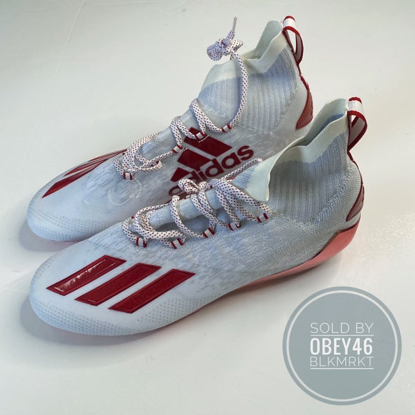 ADIDAS Adizero Primeknit White Grey Red Football Cleat