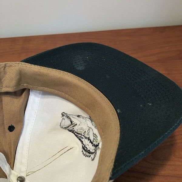 Bass Fishing Hat Snapback Cap Vintage 90s East Harbor State Park Ohio Tan  Green